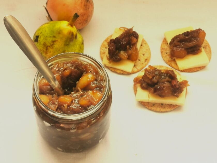 Easy pear and caramelised onion chutney - British Eats